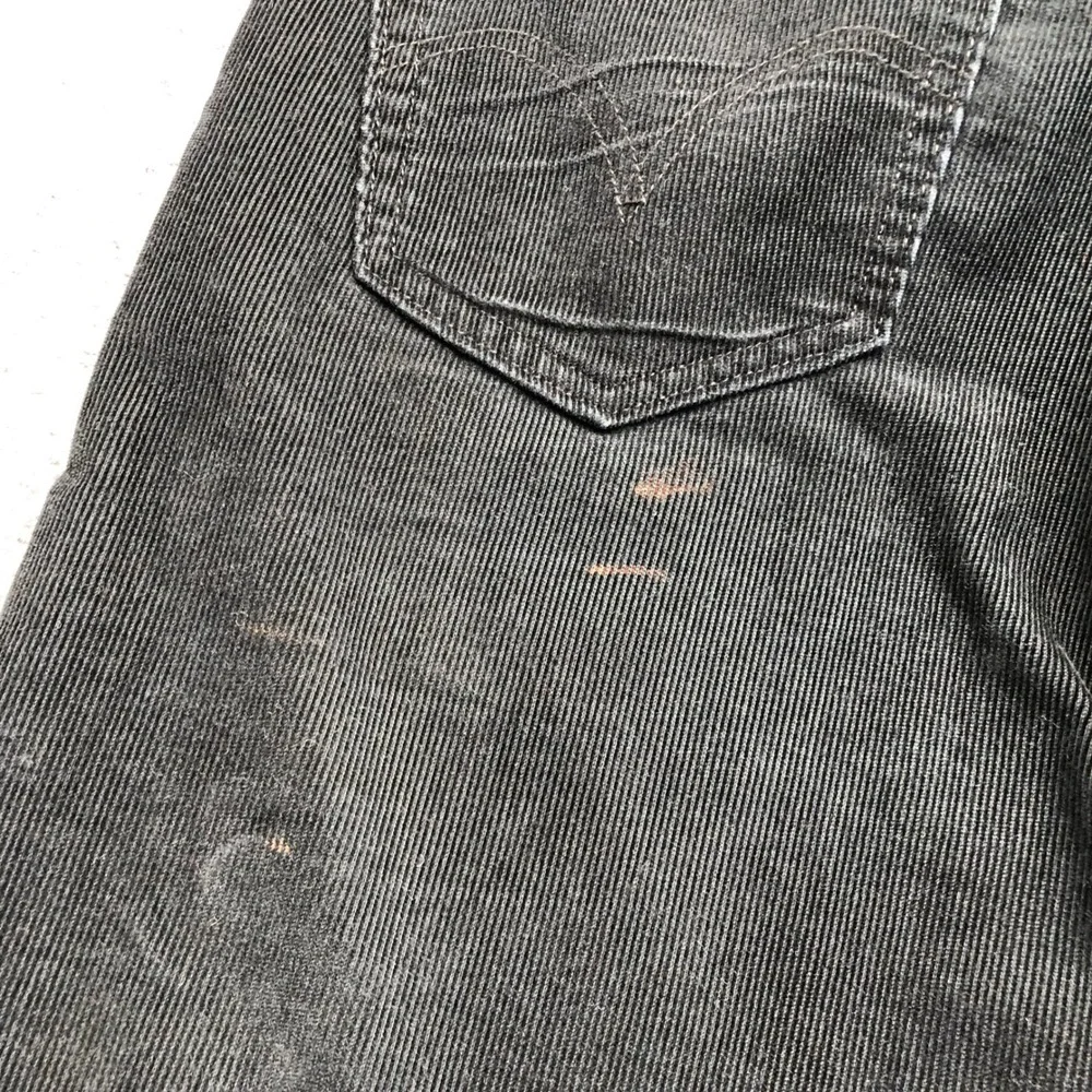 Levis 505 Straight Fit Corduroy Pants Mens Black 35x29 White Tab 5-Pocket